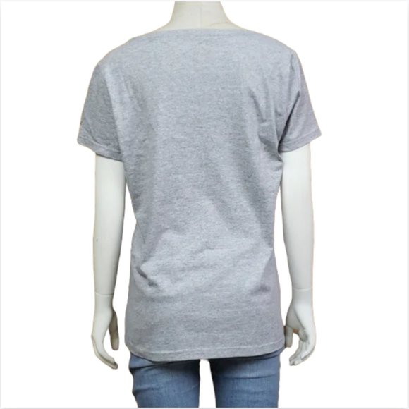 Disney Store Mickey Minnie Tee Women's L Glitter Heart Graphic Gray Shirt - Picture 3 of 6